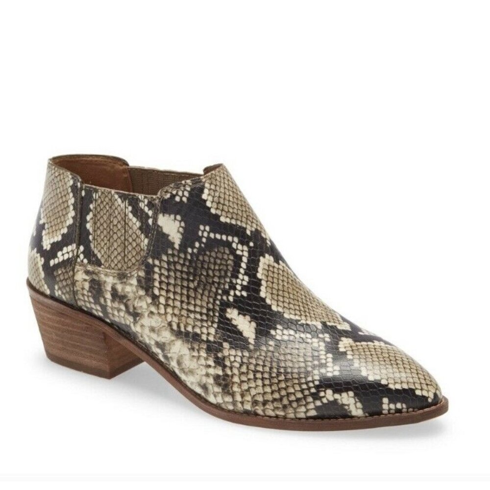 🆕 MADEWELL Sonia Chelsea Ankle Boot Bootie Brown Snakeskin Leather 6